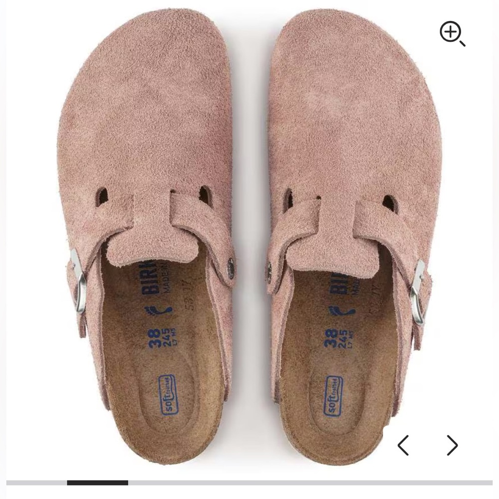Birkenstock Pink Clay Suede Clog with Buckle— size 40 - Picture 2 of 7